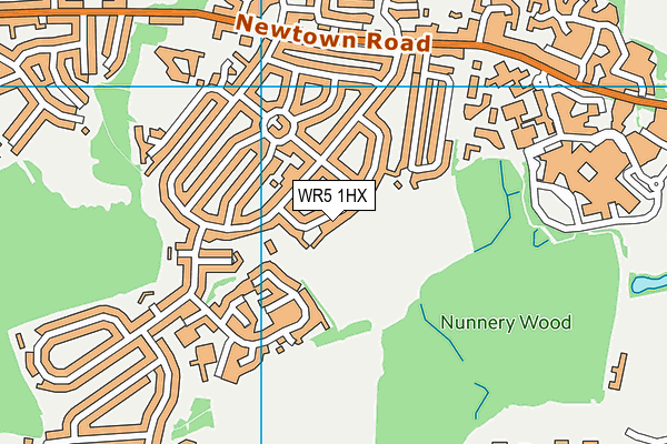 Ronkswood map (WR5 1HX) - OS VectorMap District (Ordnance Survey)