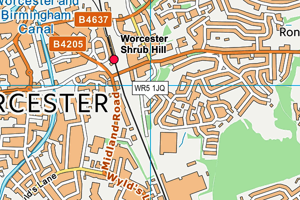 WR5 1JQ map - OS VectorMap District (Ordnance Survey)