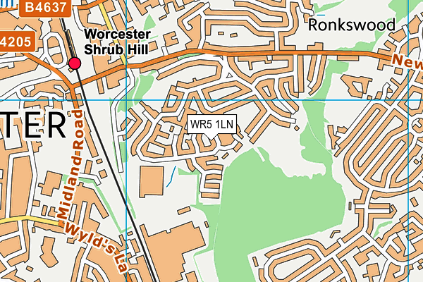 WR5 1LN map - OS VectorMap District (Ordnance Survey)