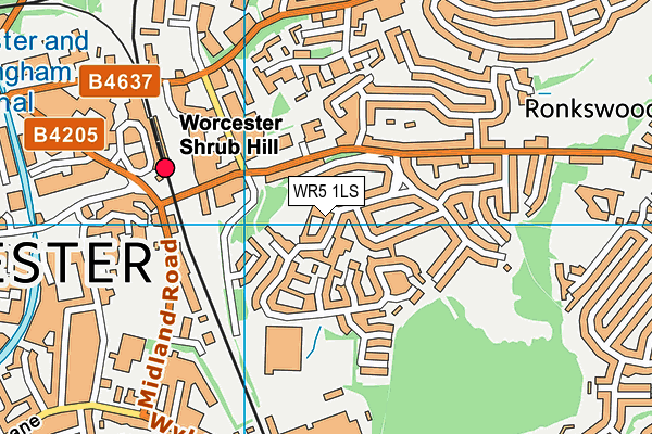 WR5 1LS map - OS VectorMap District (Ordnance Survey)