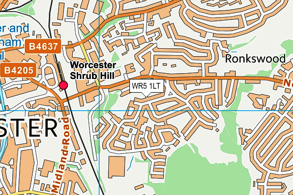 WR5 1LT map - OS VectorMap District (Ordnance Survey)