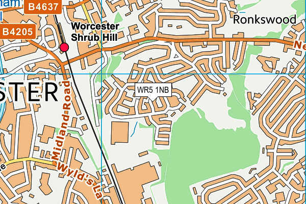 WR5 1NB map - OS VectorMap District (Ordnance Survey)