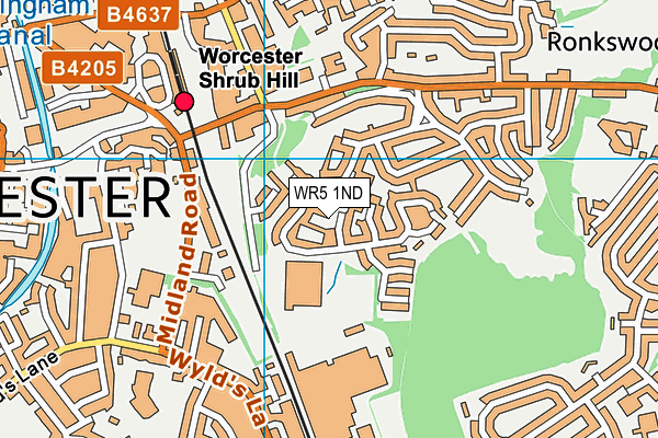 WR5 1ND map - OS VectorMap District (Ordnance Survey)