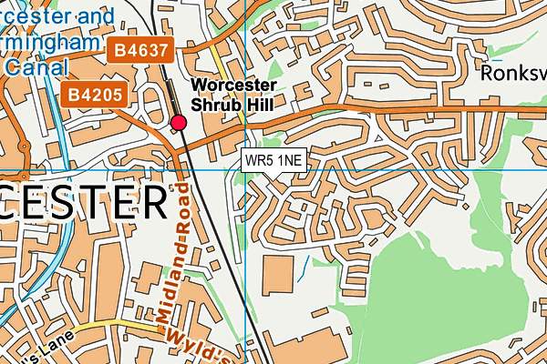 WR5 1NE map - OS VectorMap District (Ordnance Survey)