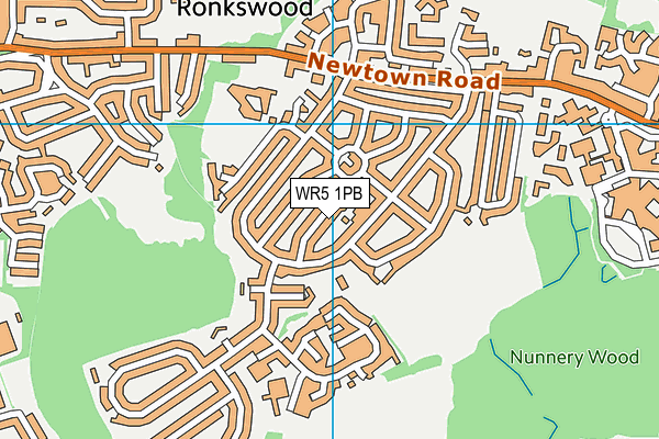 WR5 1PB map - OS VectorMap District (Ordnance Survey)