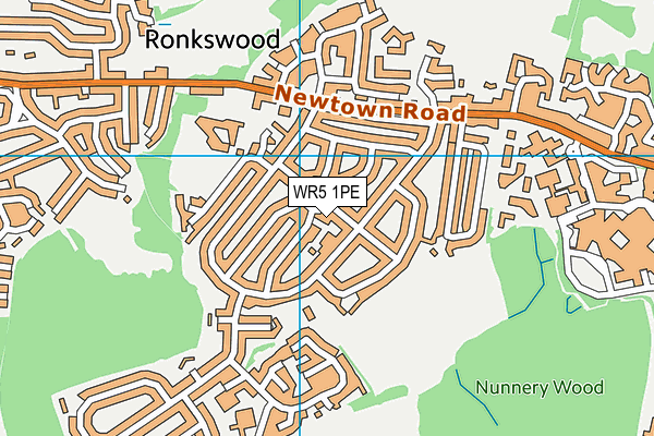 WR5 1PE map - OS VectorMap District (Ordnance Survey)