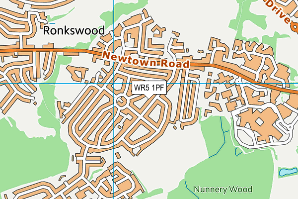 WR5 1PF map - OS VectorMap District (Ordnance Survey)