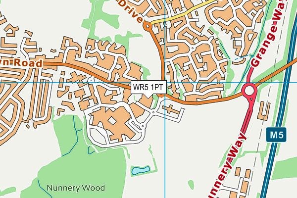 WR5 1PT map - OS VectorMap District (Ordnance Survey)