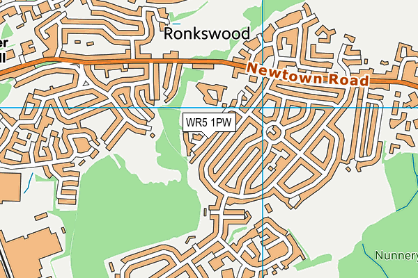 WR5 1PW map - OS VectorMap District (Ordnance Survey)