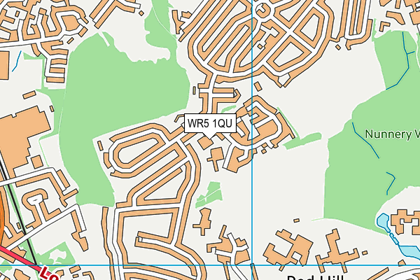 WR5 1QU map - OS VectorMap District (Ordnance Survey)
