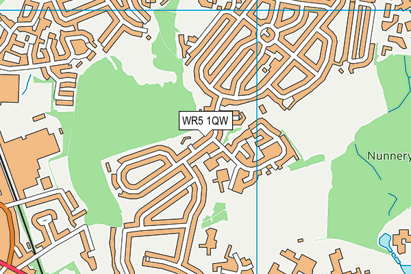 WR5 1QW map - OS VectorMap District (Ordnance Survey)