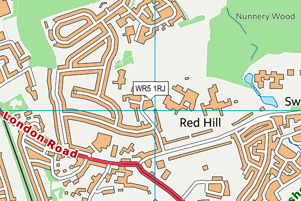 WR5 1RJ map - OS VectorMap District (Ordnance Survey)