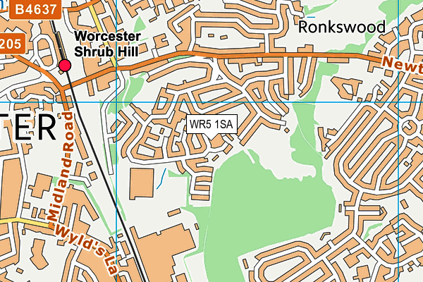 WR5 1SA map - OS VectorMap District (Ordnance Survey)