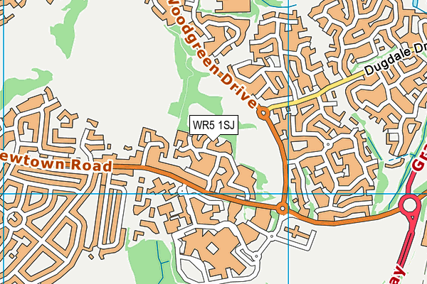 WR5 1SJ map - OS VectorMap District (Ordnance Survey)