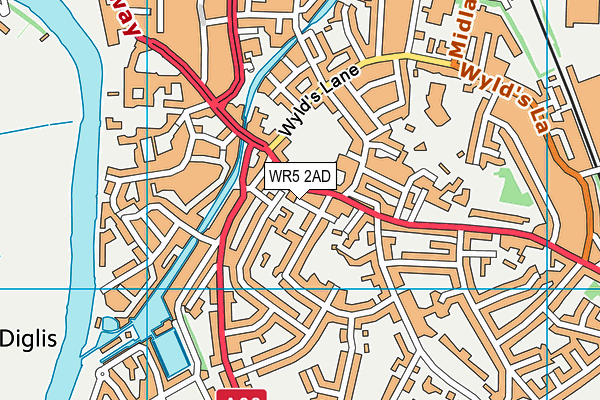 WR5 2AD map - OS VectorMap District (Ordnance Survey)