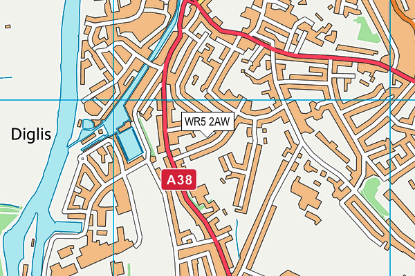 WR5 2AW map - OS VectorMap District (Ordnance Survey)