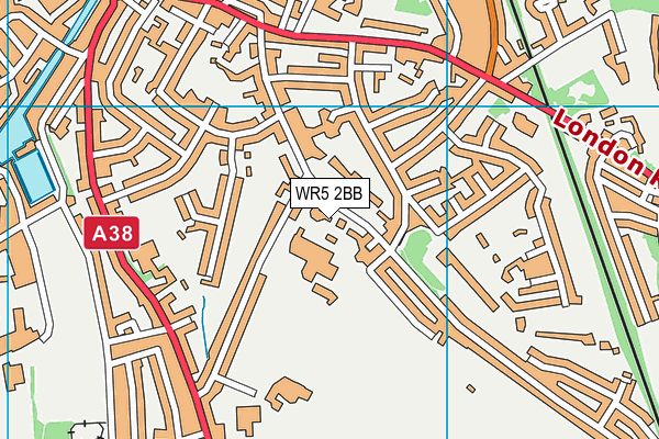 WR5 2BB map - OS VectorMap District (Ordnance Survey)