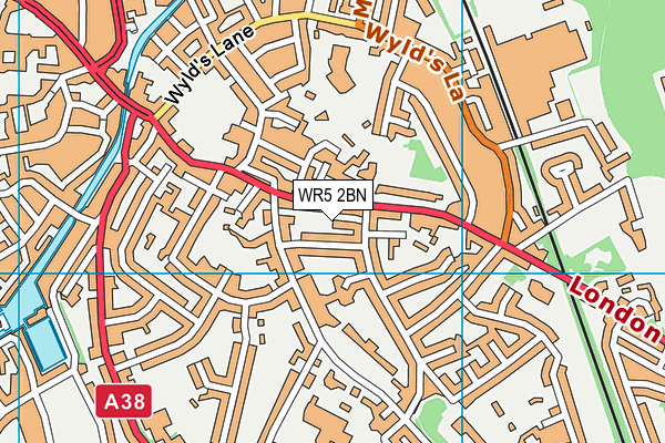 WR5 2BN map - OS VectorMap District (Ordnance Survey)