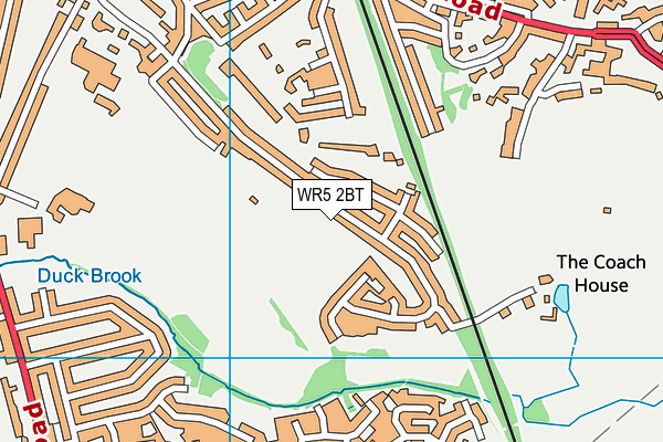 University Of Worcester (Battenhall Playing Fields) map (WR5 2BT) - OS VectorMap District (Ordnance Survey)