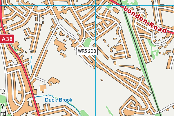 University Of Worcester (Evendine Playing Field) map (WR5 2DB) - OS VectorMap District (Ordnance Survey)