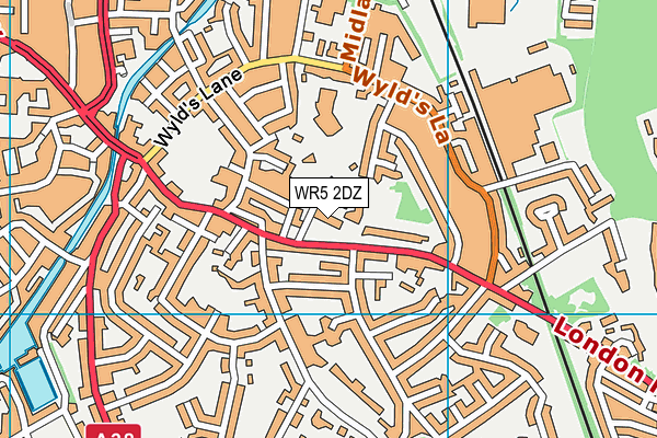 WR5 2DZ map - OS VectorMap District (Ordnance Survey)