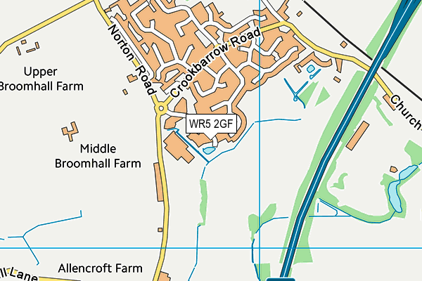 WR5 2GF map - OS VectorMap District (Ordnance Survey)