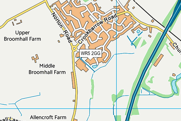 WR5 2GG map - OS VectorMap District (Ordnance Survey)