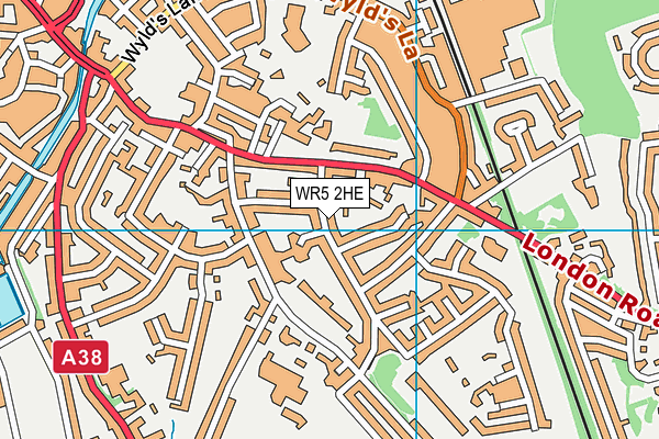 WR5 2HE map - OS VectorMap District (Ordnance Survey)
