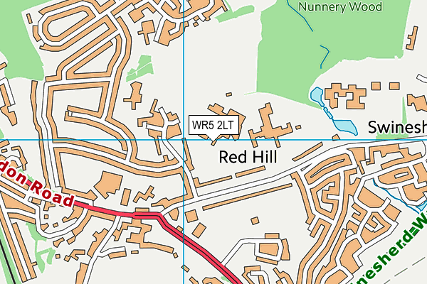 Nunnery Wood High School map (WR5 2LT) - OS VectorMap District (Ordnance Survey)