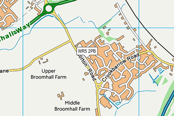 WR5 2PB map - OS VectorMap District (Ordnance Survey)