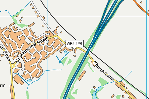 WR5 2PR map - OS VectorMap District (Ordnance Survey)