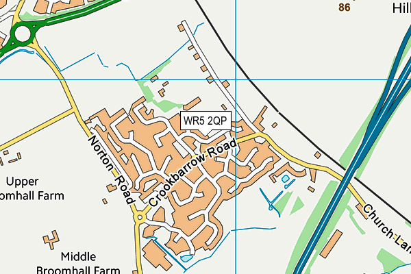 WR5 2QP map - OS VectorMap District (Ordnance Survey)