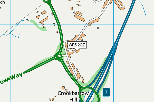 Whittington CofE Primary School map (WR5 2QZ) - OS VectorMap District (Ordnance Survey)