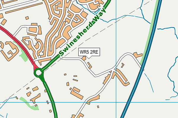 WR5 2RE map - OS VectorMap District (Ordnance Survey)