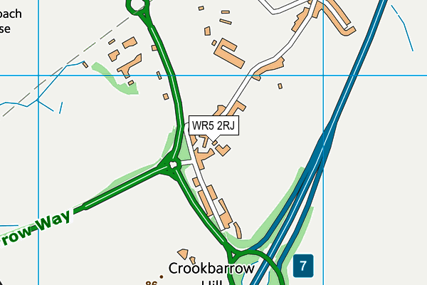 WR5 2RJ map - OS VectorMap District (Ordnance Survey)