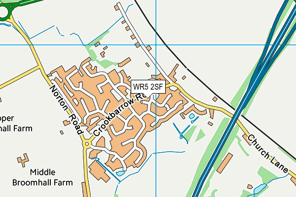 WR5 2SF map - OS VectorMap District (Ordnance Survey)