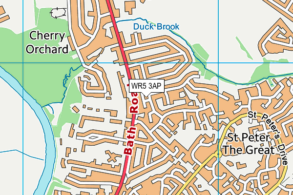 WR5 3AP map - OS VectorMap District (Ordnance Survey)