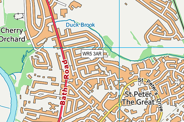 WR5 3AR map - OS VectorMap District (Ordnance Survey)