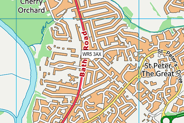 WR5 3AX map - OS VectorMap District (Ordnance Survey)