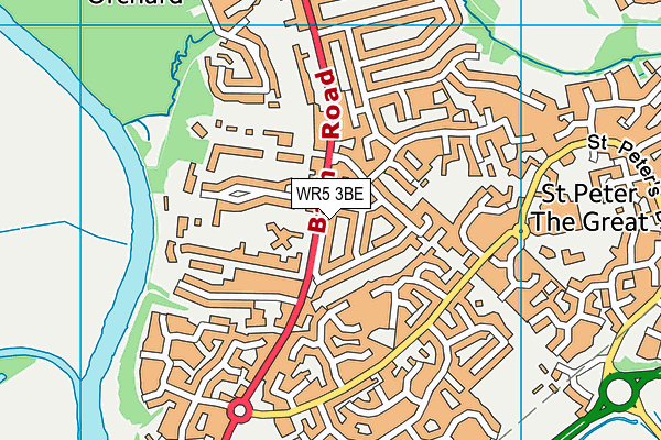 WR5 3BE map - OS VectorMap District (Ordnance Survey)