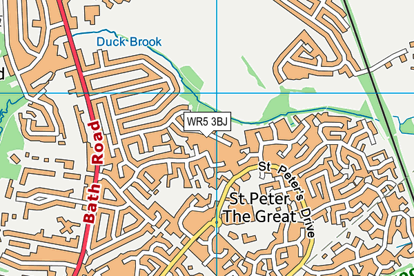 WR5 3BJ map - OS VectorMap District (Ordnance Survey)