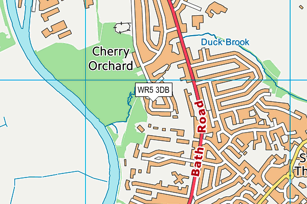 WR5 3DB map - OS VectorMap District (Ordnance Survey)