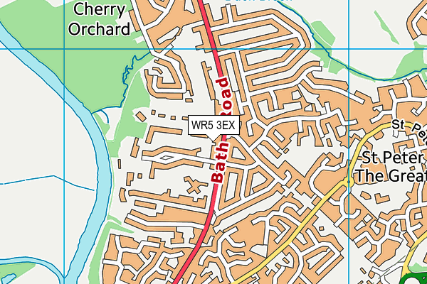 WR5 3EX map - OS VectorMap District (Ordnance Survey)