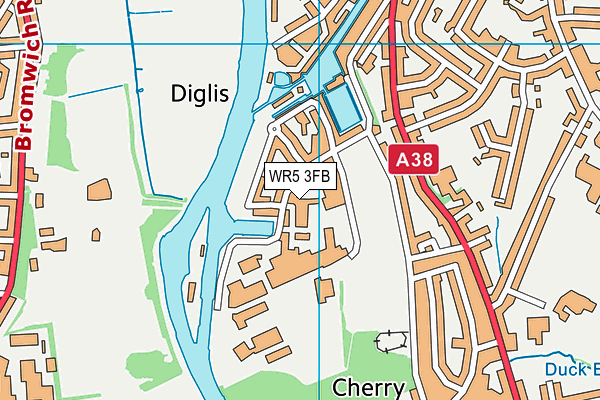 WR5 3FB map - OS VectorMap District (Ordnance Survey)