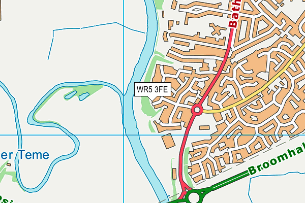 WR5 3FE map - OS VectorMap District (Ordnance Survey)