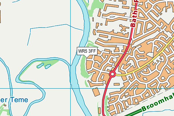 WR5 3FF map - OS VectorMap District (Ordnance Survey)