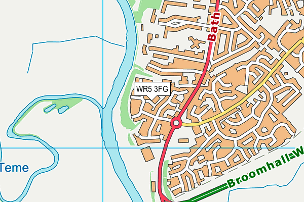 WR5 3FG map - OS VectorMap District (Ordnance Survey)