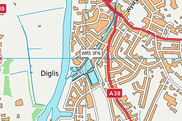 WR5 3FN map - OS VectorMap District (Ordnance Survey)