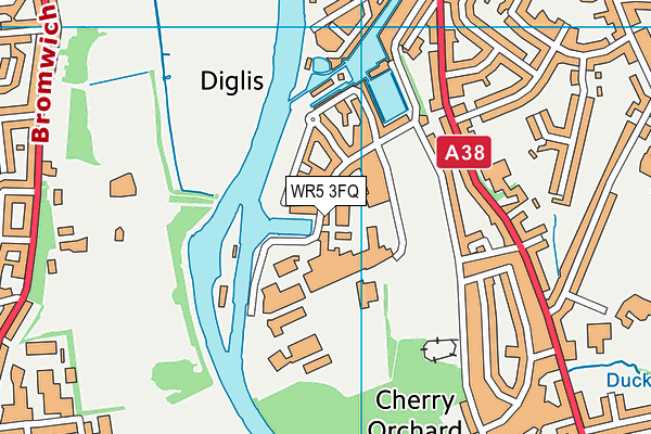 WR5 3FQ map - OS VectorMap District (Ordnance Survey)