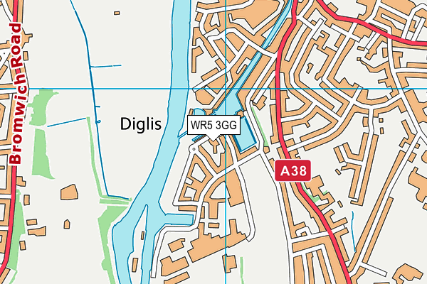 WR5 3GG map - OS VectorMap District (Ordnance Survey)